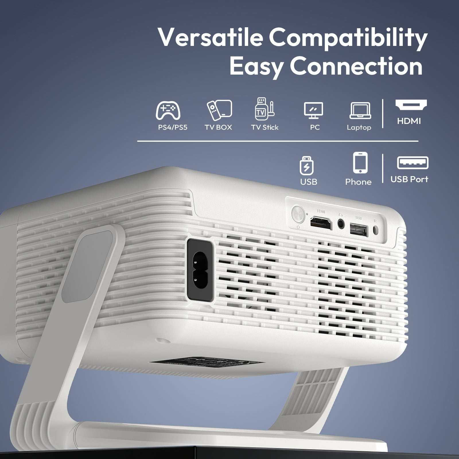 XGODY Gimbal A1 Smart Projector - Android 14 | 6D Auto Keystone | 4K Supported Dual Speakers