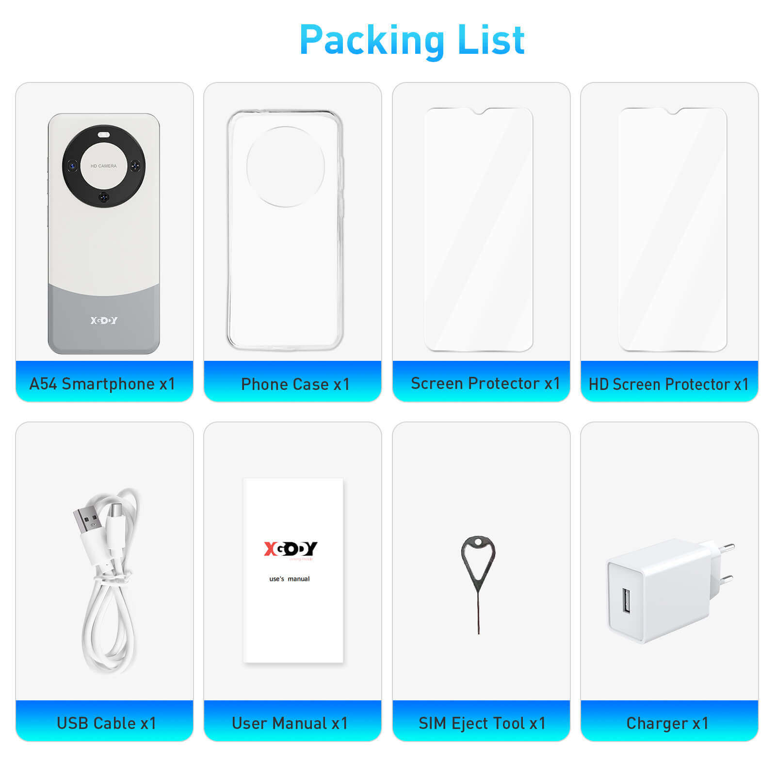 A54 6.5" Fashion Unlocked 4G Android Cell Phone | Face Recognition Included