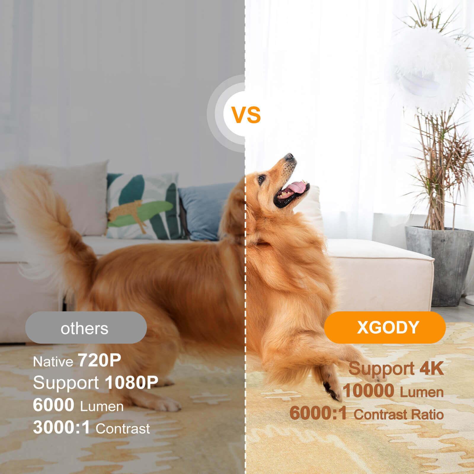 Cost-effective and Most worthwhile HY300 Mini Portable Projector With Apps Built-in, With Wifi And Bluetooth Connection - XGODY