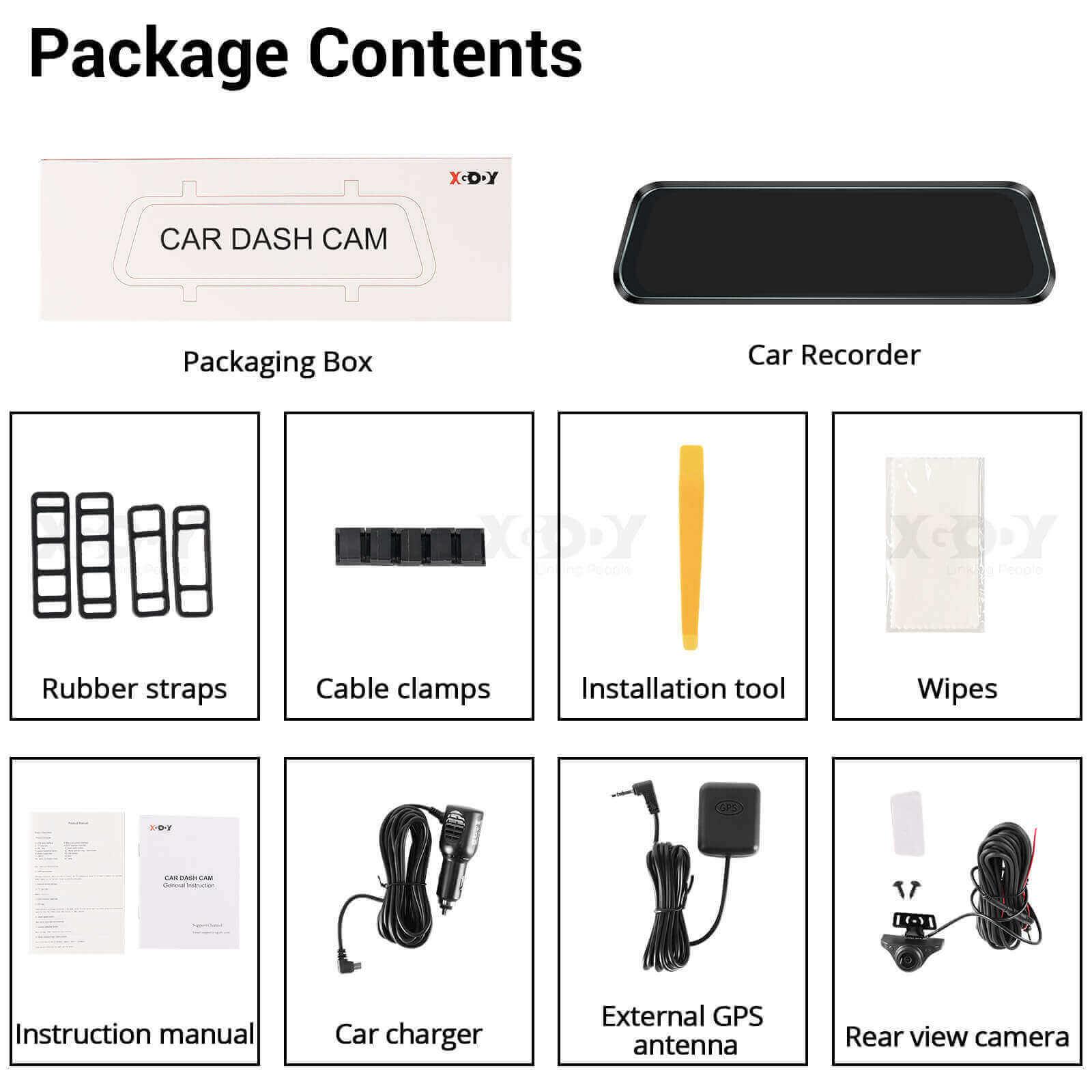 Cost-effective and Most worthwhile XGODY H13 Dash Cam | 10-Inch HD Display, 2.5K+1080P Resolution, Dual-Lens, Parking Monitoring - XGODY