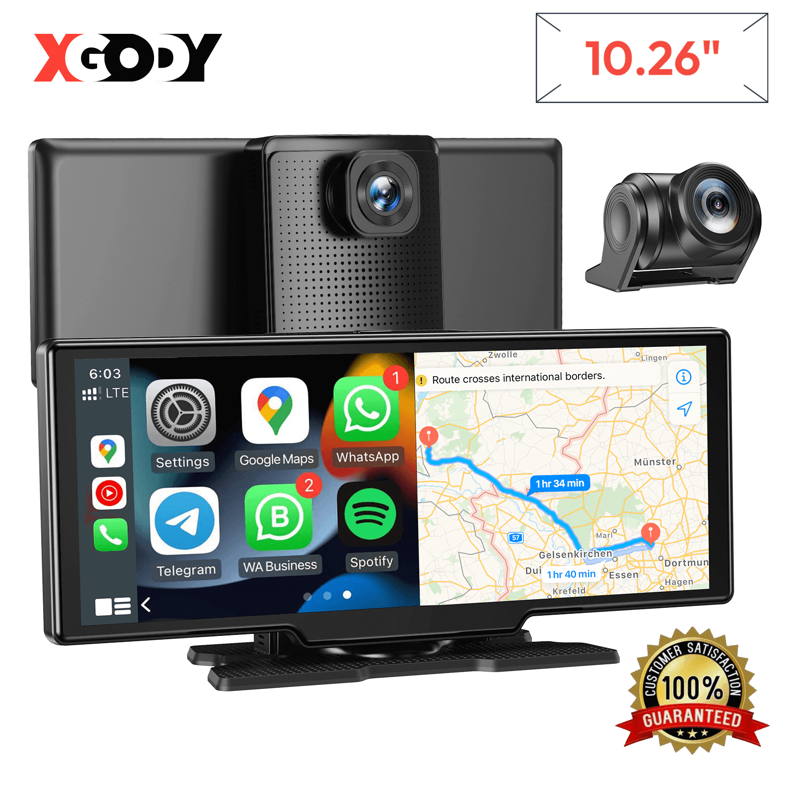 Cost-effective and Most worthwhile XGODY H30 Dash Cam | 10.26" Screen, 4K Camera, Carplay/Android Auto Support - XGODY