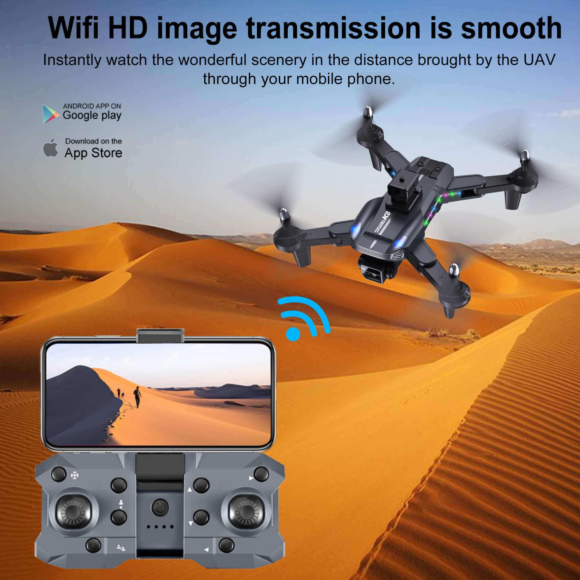 Cost-effective and Most worthwhile Mini Drone 4K Three-Sided Four-Axis Obstacle Avoidance Follow Foldable Remote Control HD - XGODY