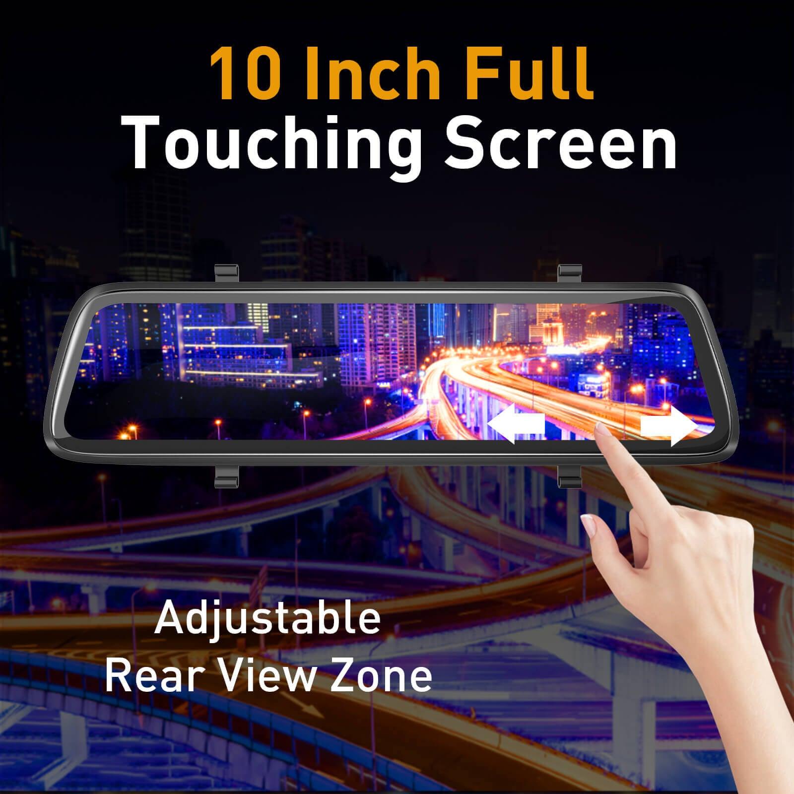 Cost-effective and Most worthwhile Mirror Dash Cam Dual 1080p Lens FHD 10 Inch Touchscreen With 24h Car Parking Monitor, Star Vision, 32GB - XGODY