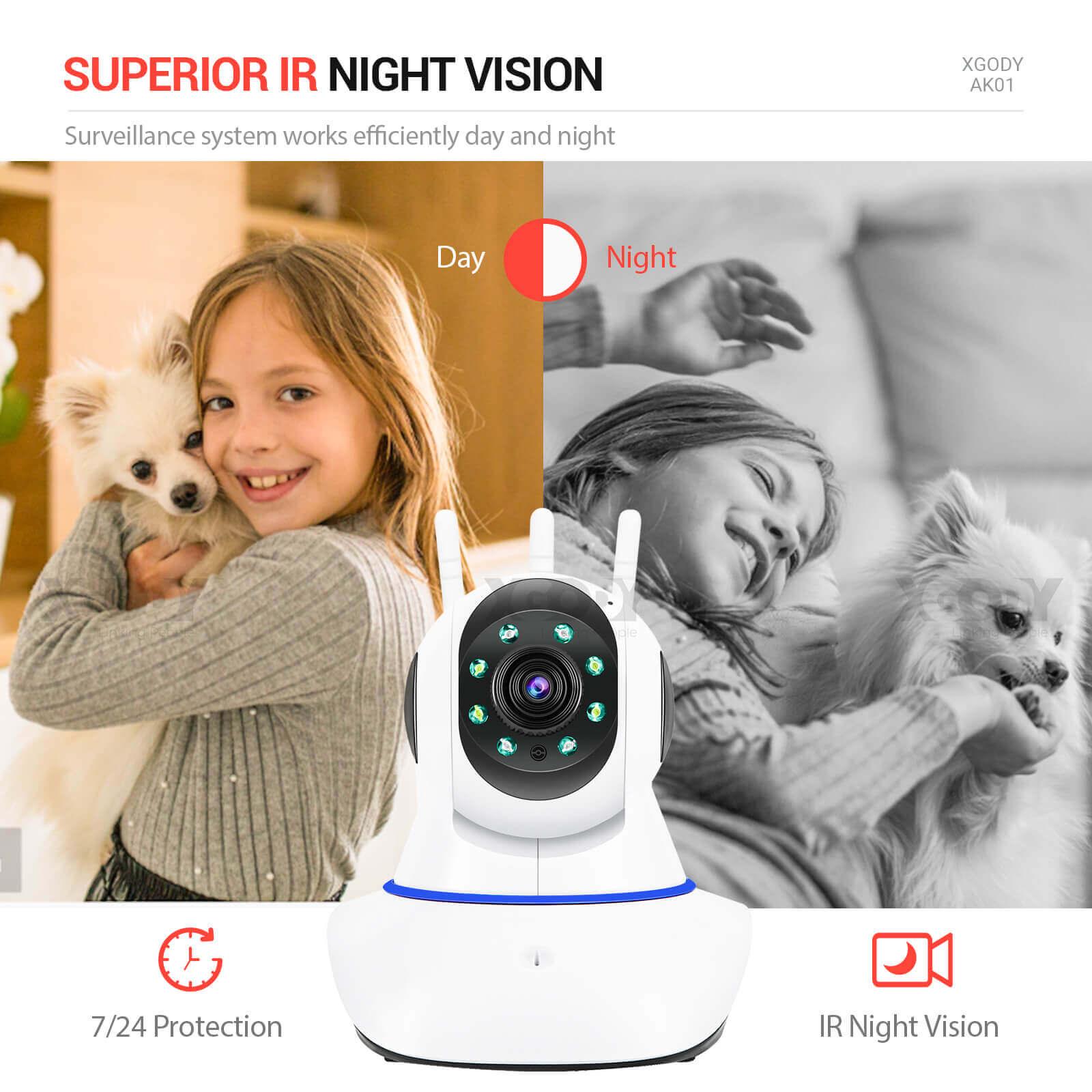 Cost-effective and Most worthwhile Smart Monitor Camera XGODY AK01 For Indoor Security Camera Systems, Pet And Baby Monitor - XGODY