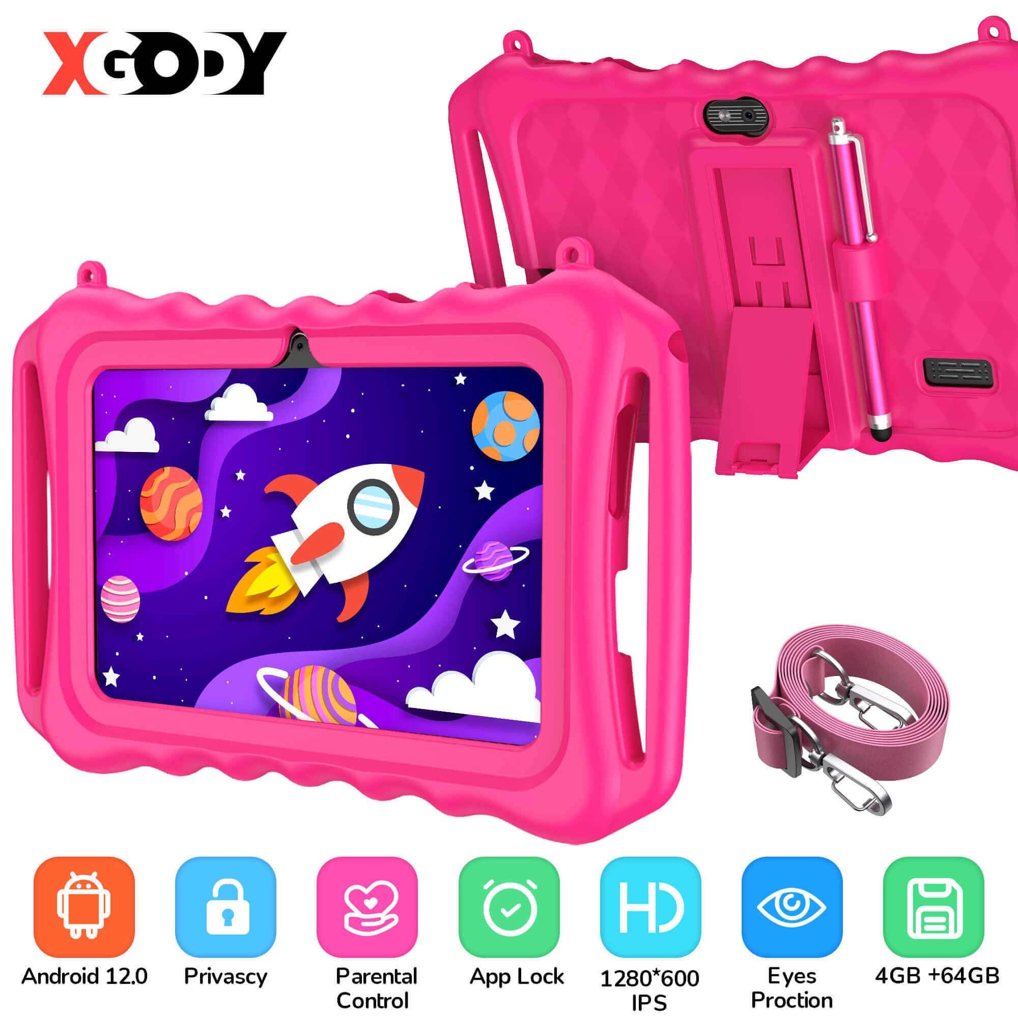 Cost-effective and Most worthwhile T702PRO 7 Inch Tablet With Case For Kids Aged 3-12, 32G With Bluetooth WiFi Module - XGODY