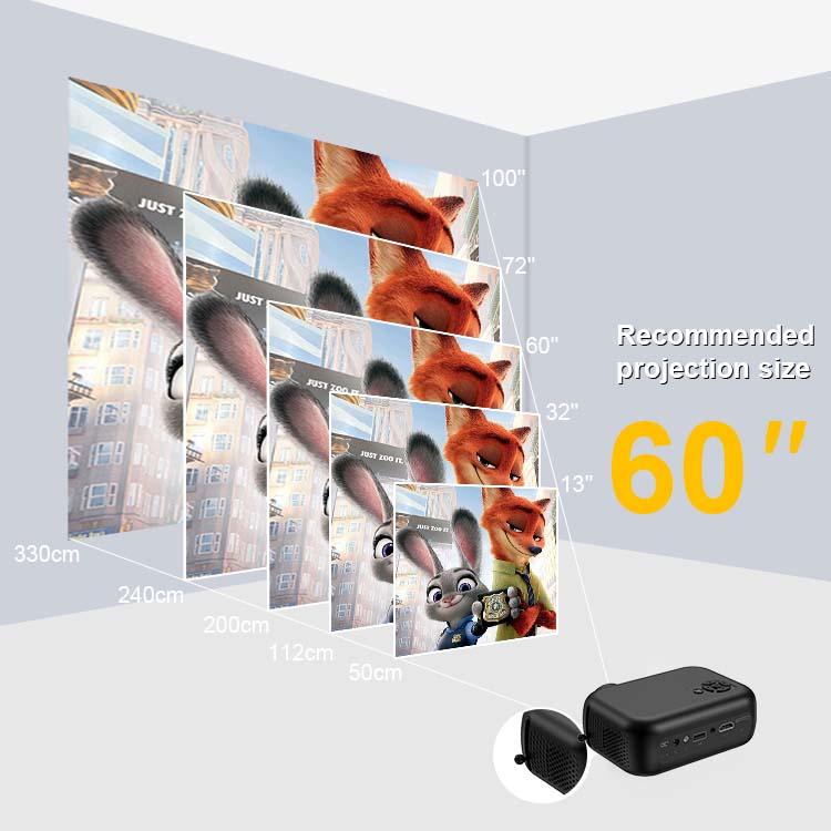 Cost-effective and Most worthwhile XGODY 1080P Multi-devio Connection Small Projector For Home Theater, HIFI Built-In 3W Speaker - XGODY