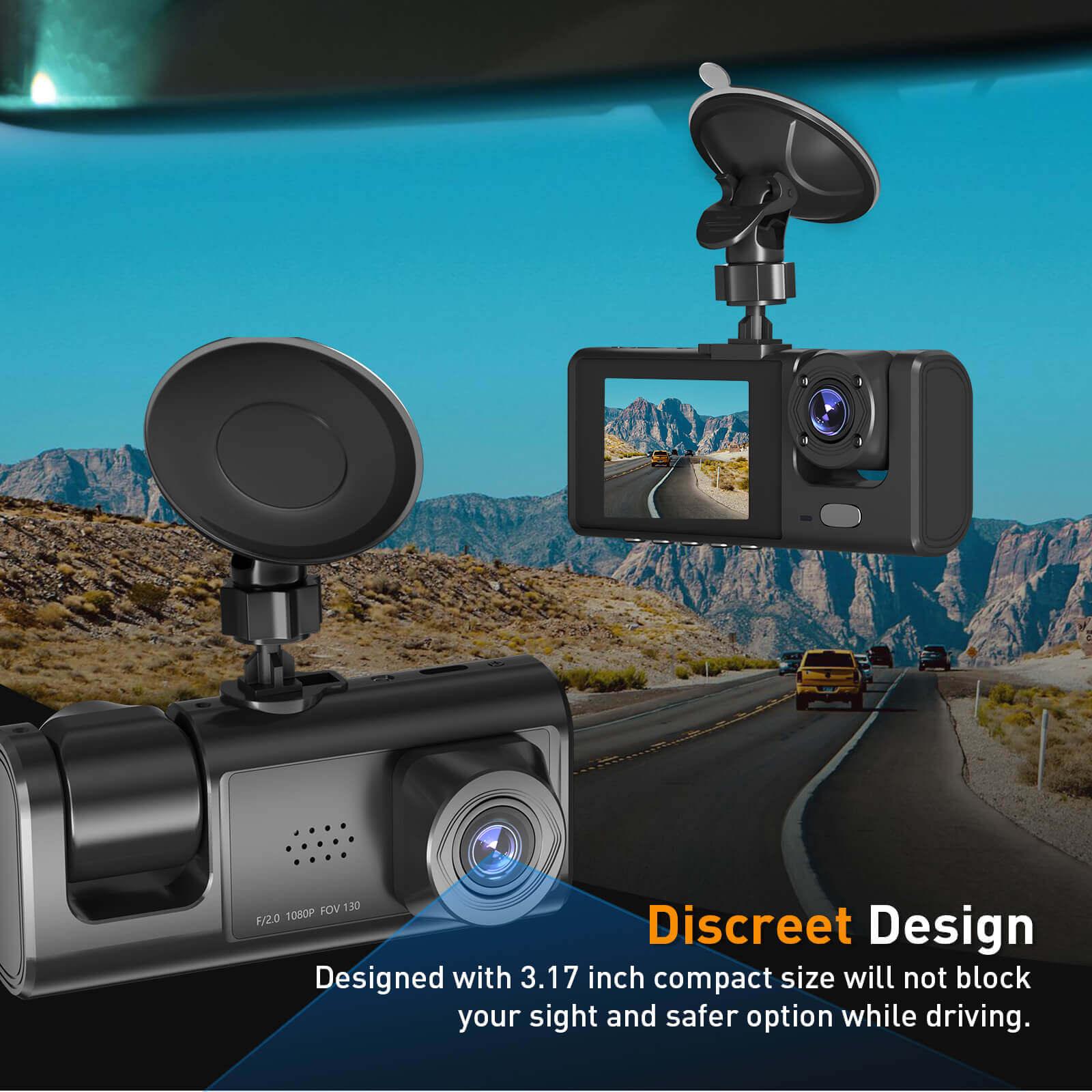 Cost-effective and Most worthwhile XGODY 3 Channel Dash Cam, FHD 1080P Dash Camera, 32GB Night Vision Loop Recording - XGODY