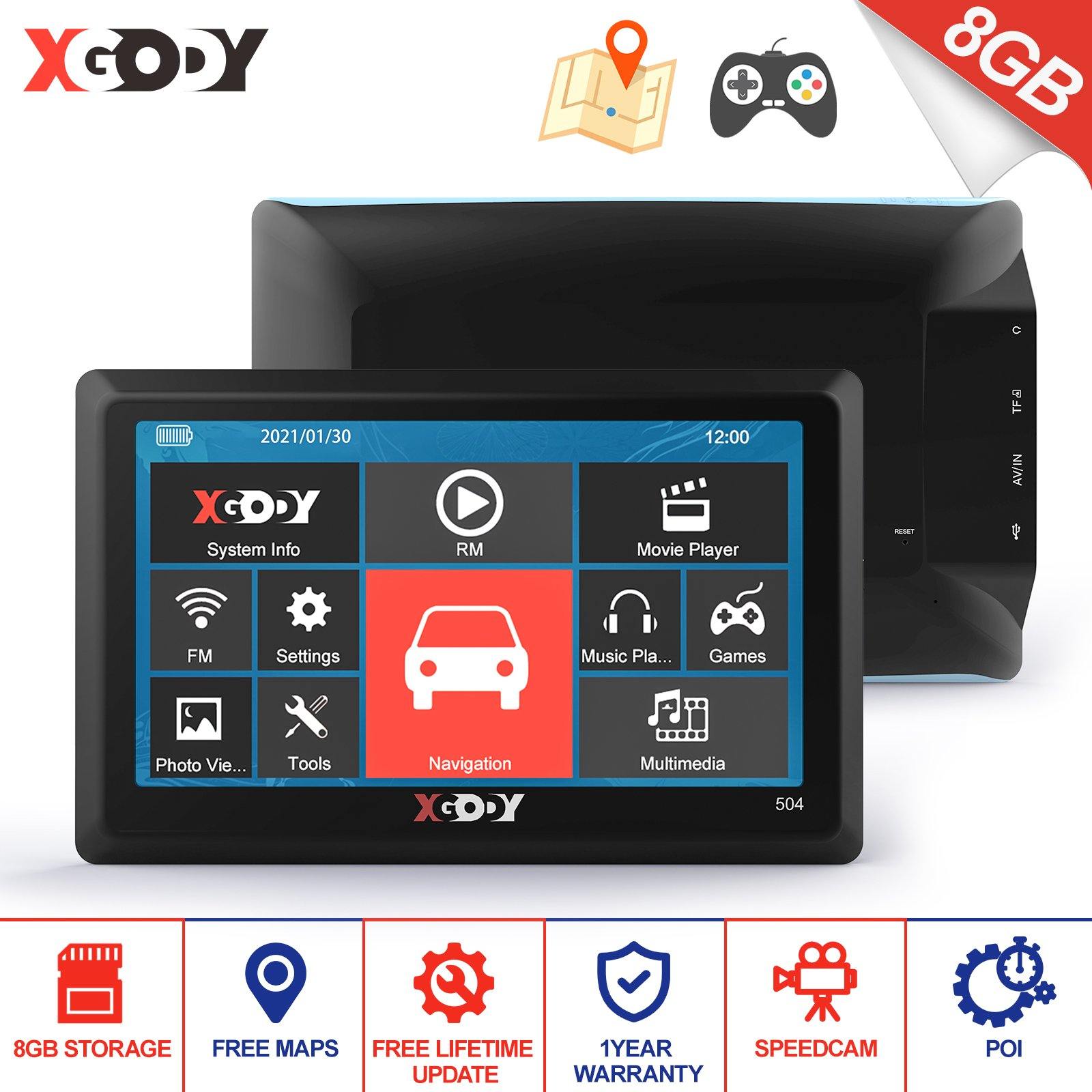 Cost-effective and Most worthwhile XGODY 504F Sat Nav Built-in 8GB ROM with 5 Inch Touch Screen Car GPS - XGODY