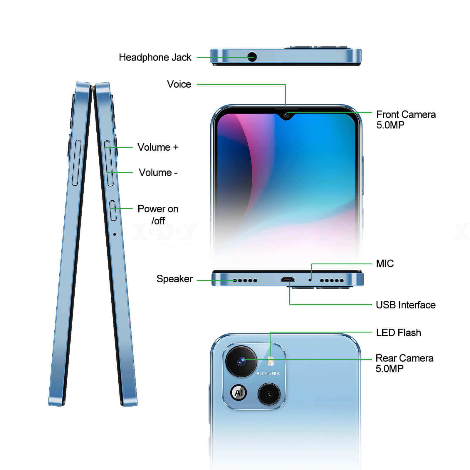 Cost-effective and Most worthwhile XGODY 6.3" Android Phone with Quad-Core Android 10, Dual 4G LTE - X18 Smart - XGODY