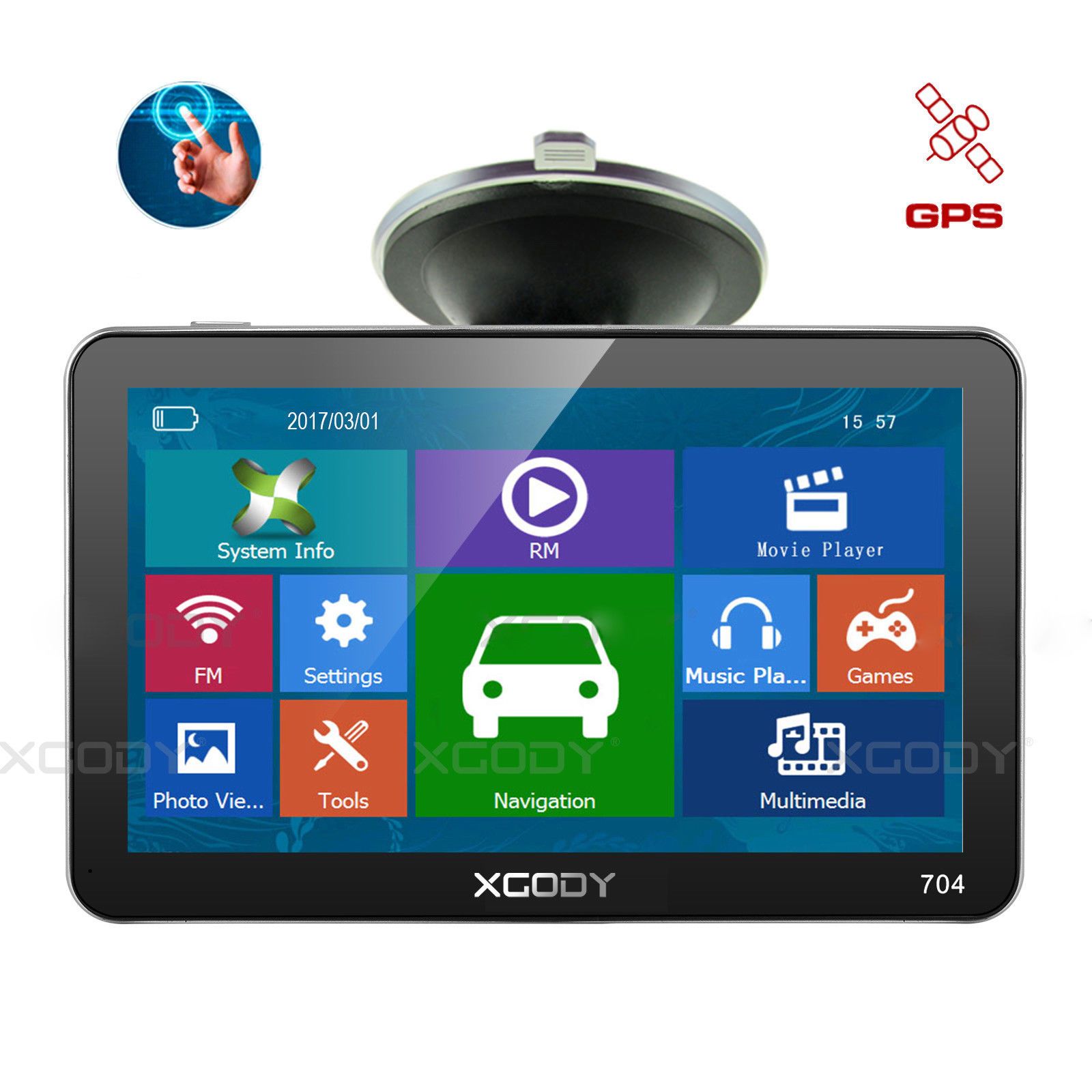 Cost-effective and Most worthwhile XGODY 704F 7'' Car truck Portable GPS Navigator Sunshade - XGODY