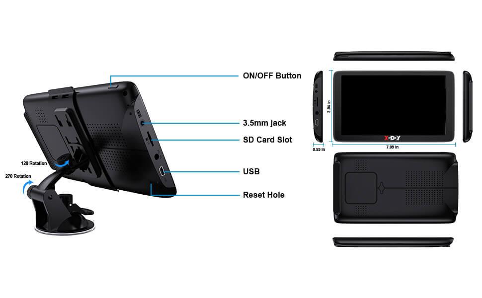Cost-effective and Most worthwhile XGODY J727 Truck 7inch Sat Nav GPS with Bluetooth AV-in Navigation System for Car - XGODY