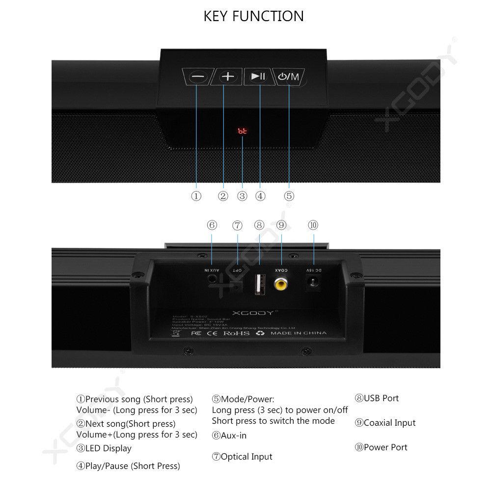 Cost-effective and Most worthwhile Xgody S-XS02 Wireless Bluetooth Hi-Fi Soundbar - XGODY