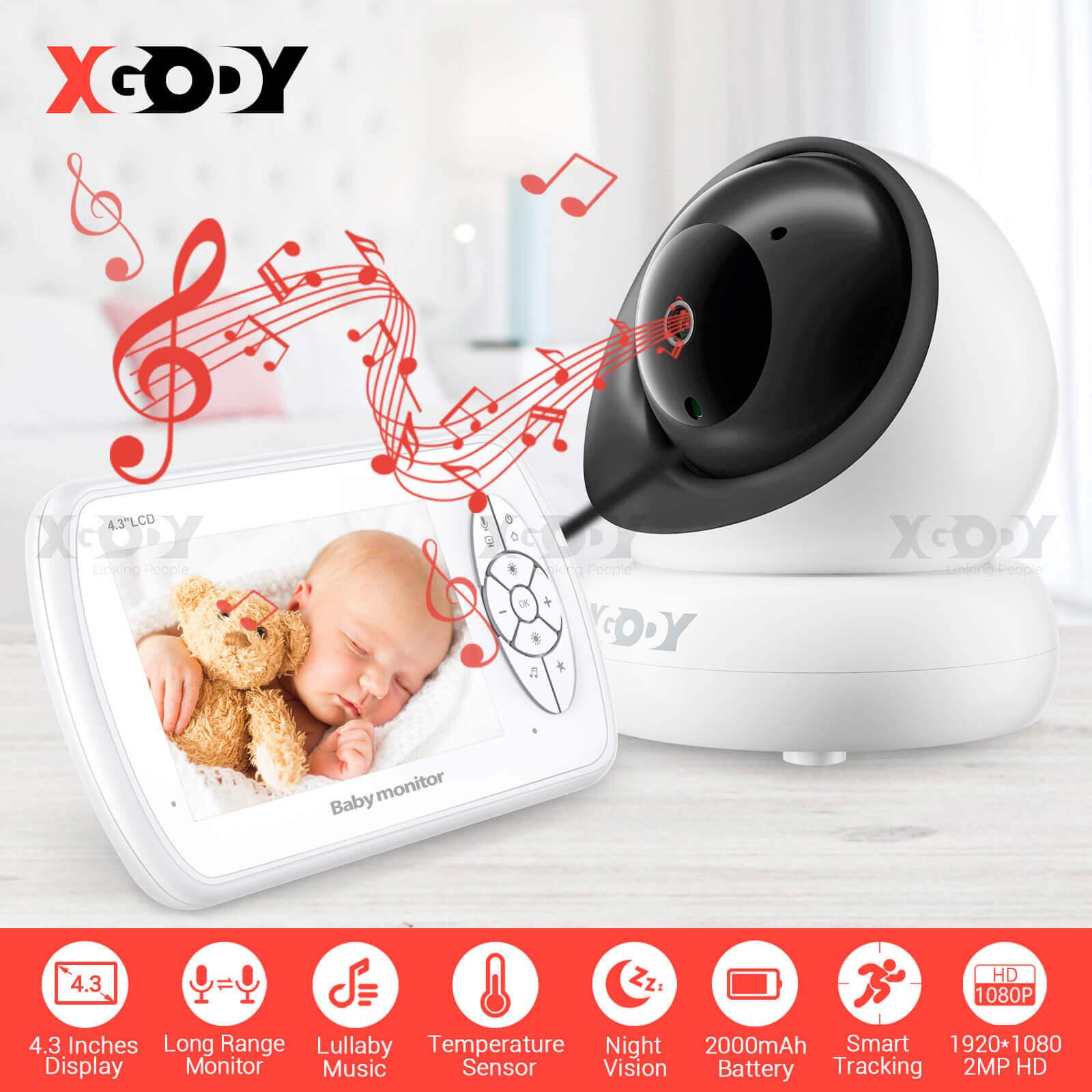 Cost-effective and Most worthwhile XGODY Smart 1080P Baby Monitor BM638 with 4.3” LCD Screen, Lullabies, Two Way Audio - XGODY
