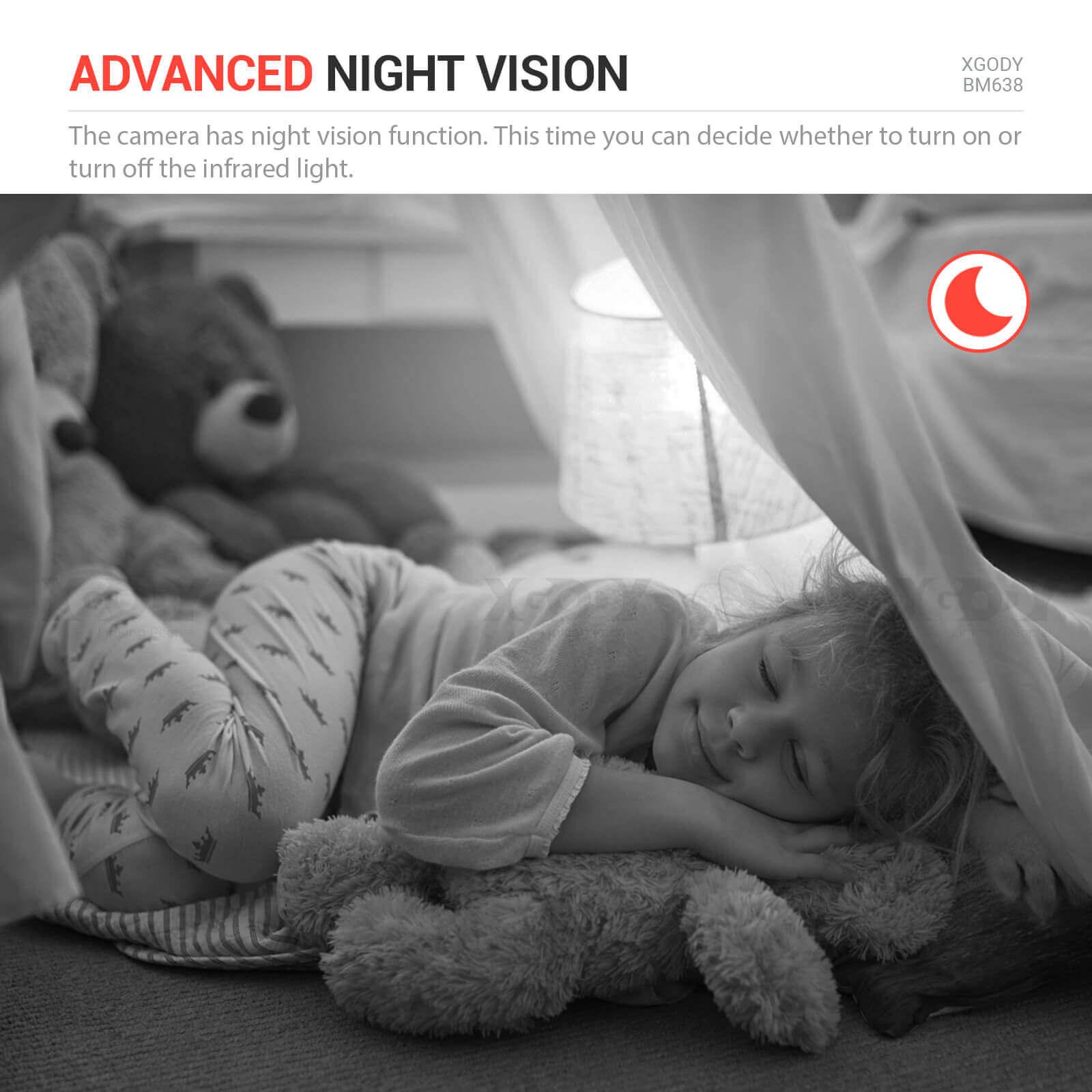 Cost-effective and Most worthwhile XGODY Smart 1080P Baby Monitor BM638 with 4.3” LCD Screen, Lullabies, Two Way Audio - XGODY