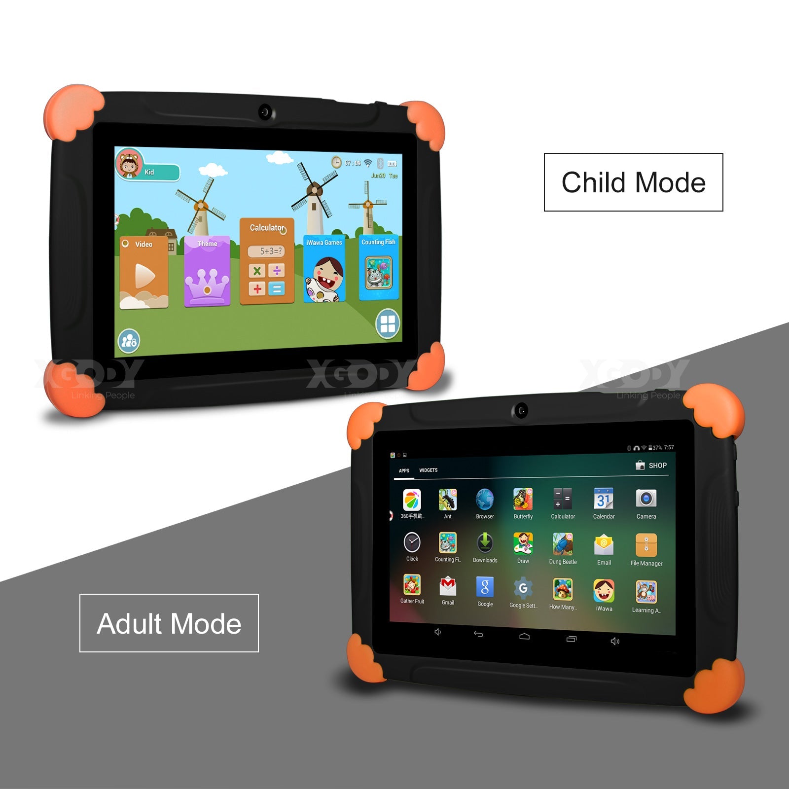 Cost-effective and Most worthwhile XGODY T703 Kids Tablet PC 7 Inch with 1GB+16GB Quad Core HD Touch Screen Tablets - XGODY