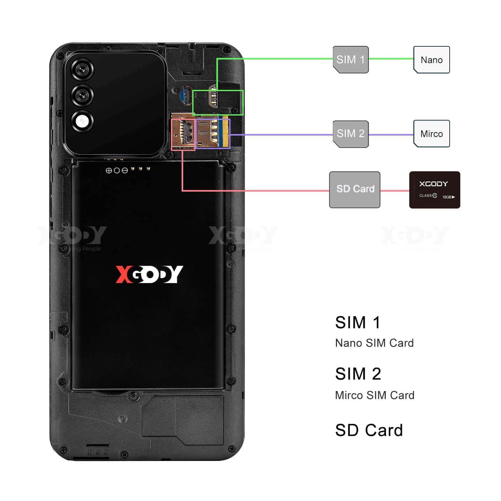 Cost-effective and Most worthwhile XGODY X60 Pro Android 4G Smartphone Global Unlock 6.5 Inch Dual 5MP Dual SIM Face Recognition - XGODY