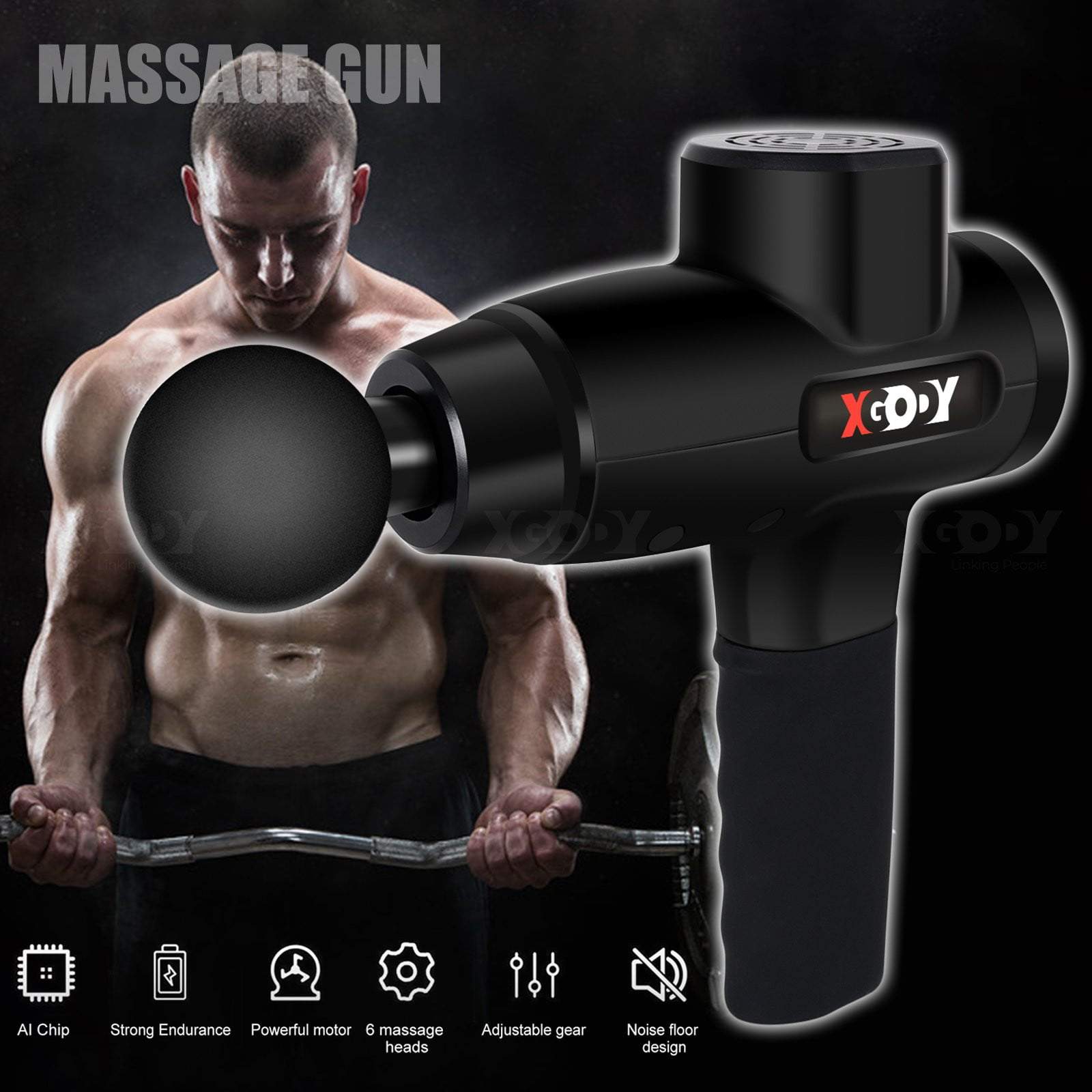 Cost-effective and Most worthwhile XGODY YZ01 Massage Gun Powerful Percussion Massager Deep Tissue Muscle Relaxing - XGODY