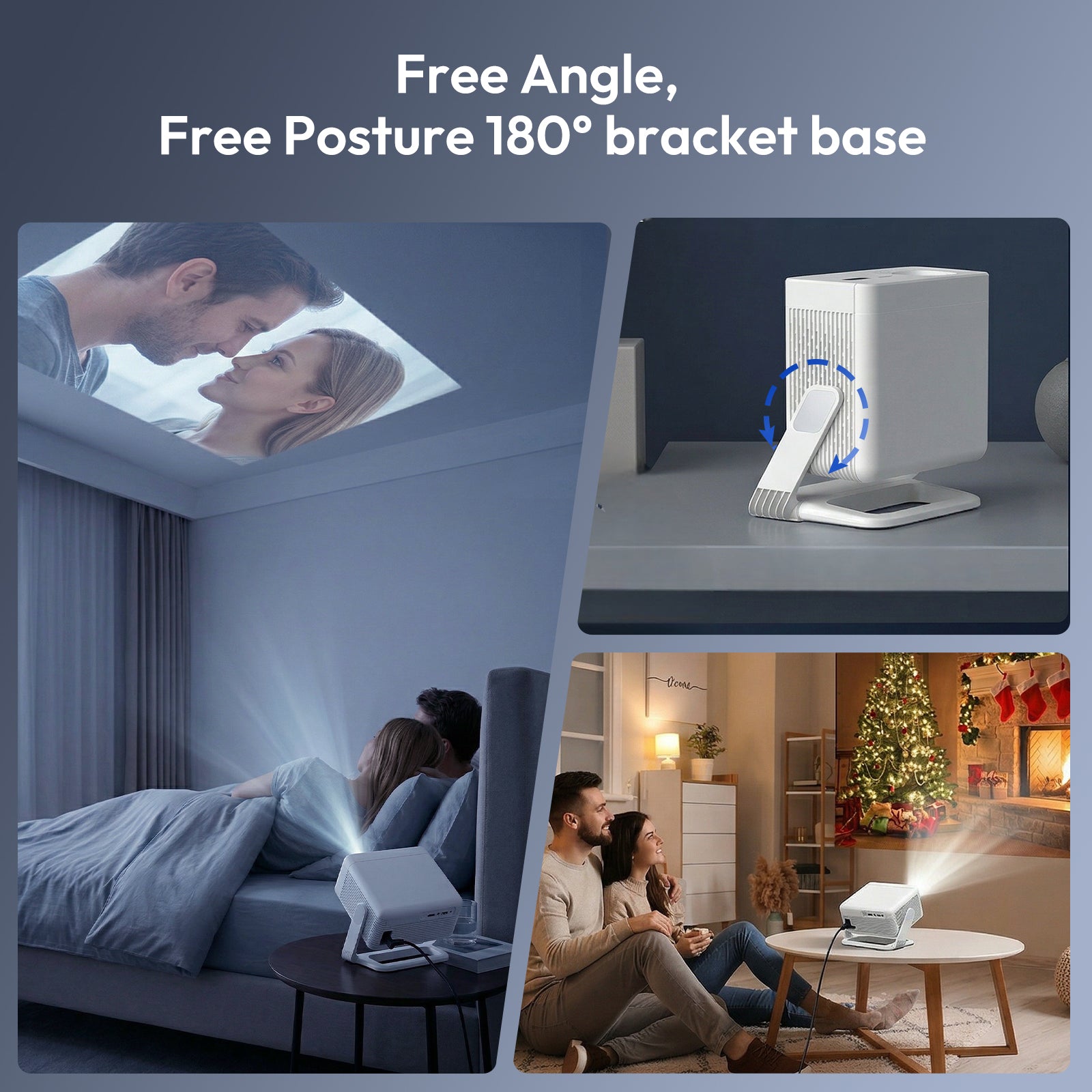 XGODY Gimbal A1 Smart Projector - Android 14 | 6D Auto Keystone | 4K Supported Dual Speakers