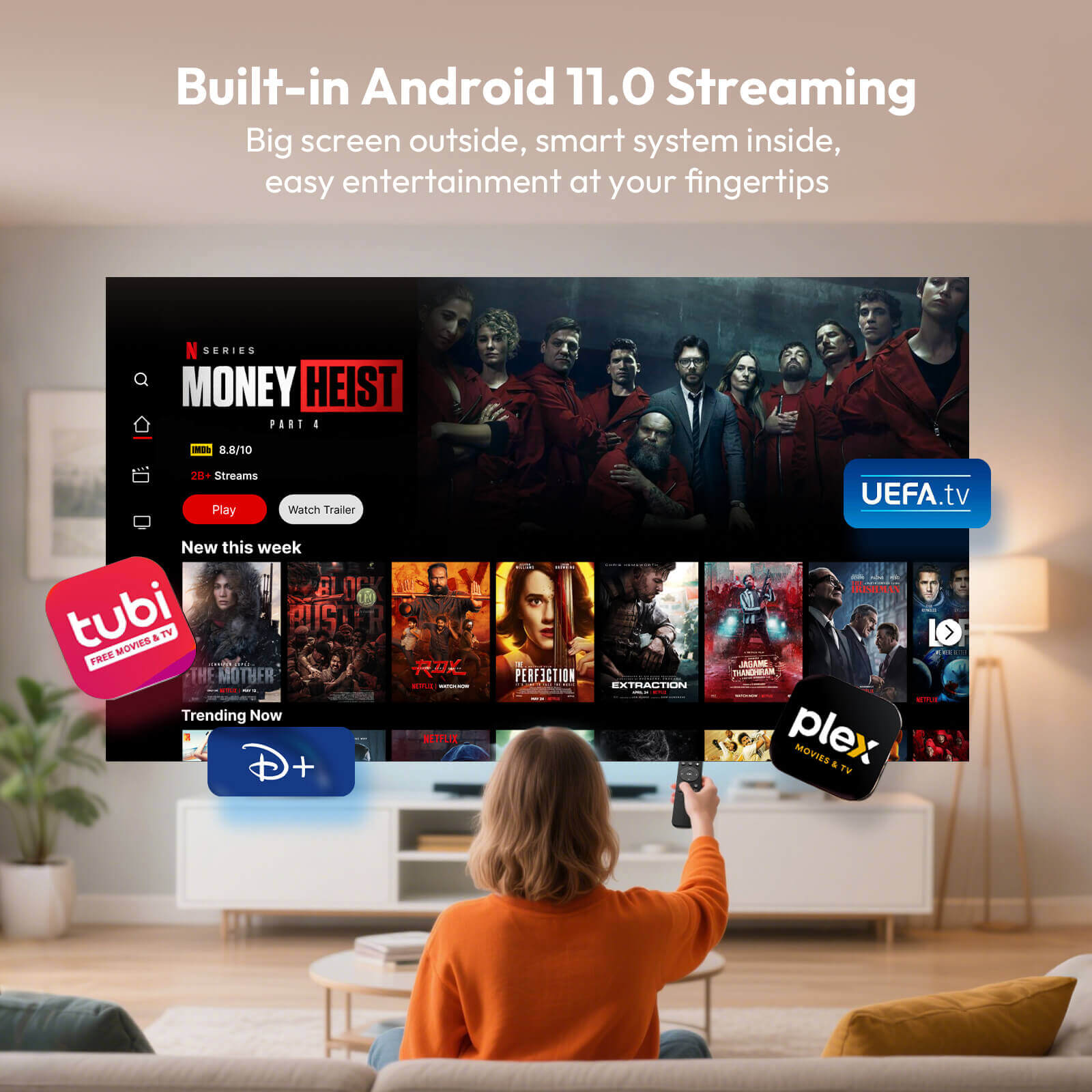 XGODY Gimbal 3S Portable Short-throw Projector, Android 11.0 system With Bluetooth And Dual-band WiFi6