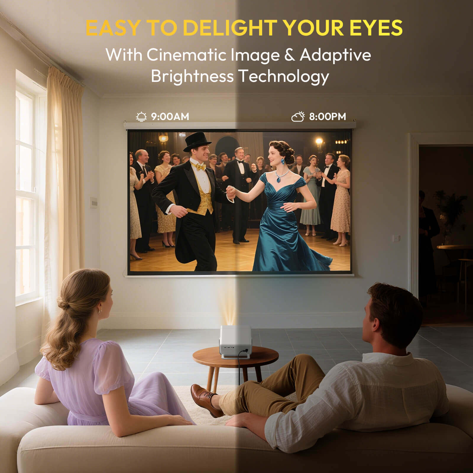 Gimbal A6 PRO: Portable Projector Android 11.0, Native 1080P, 32G Large Capacity, WiFi6 & Bluetooth5.4