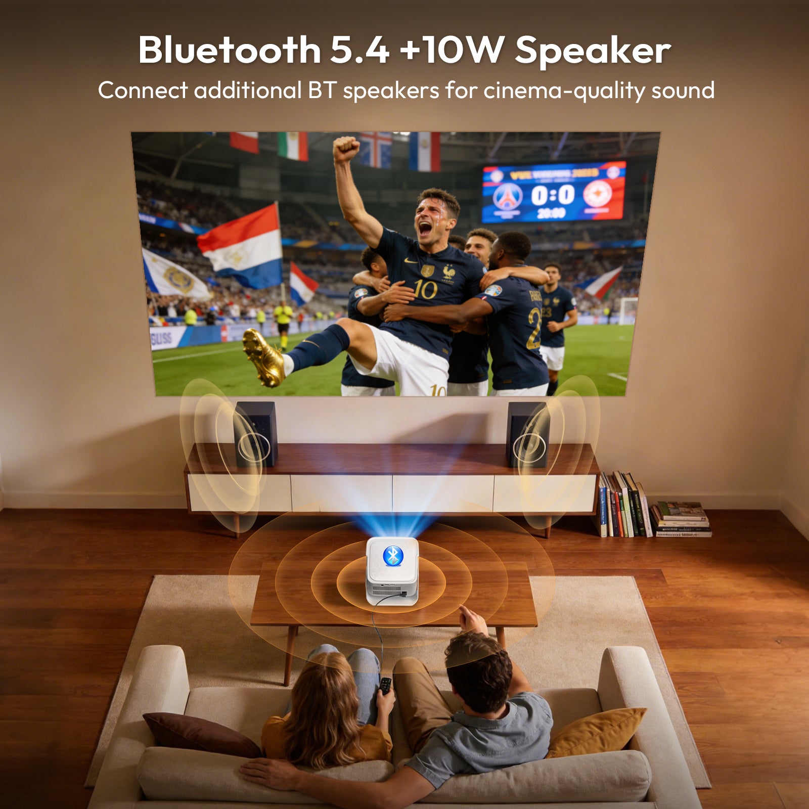 XGODY Gimbal 7 Portable Short-throw Projector, Android 14.0 System 8K Support