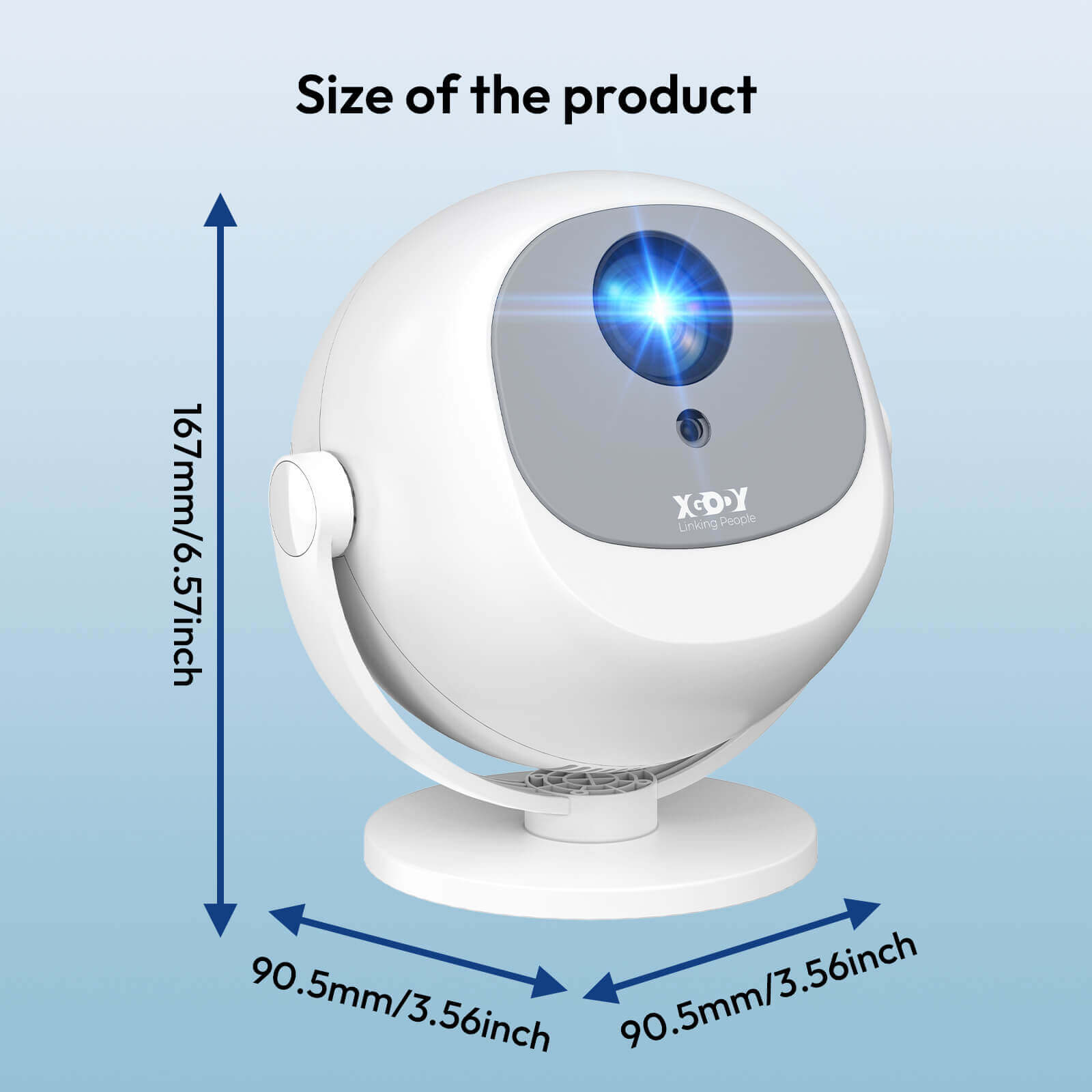 Gimbal A2: Portable Projector Dual Speakers Android 11.0, Native720P, WiFi6 & Bluetooth5.2 Connectivity