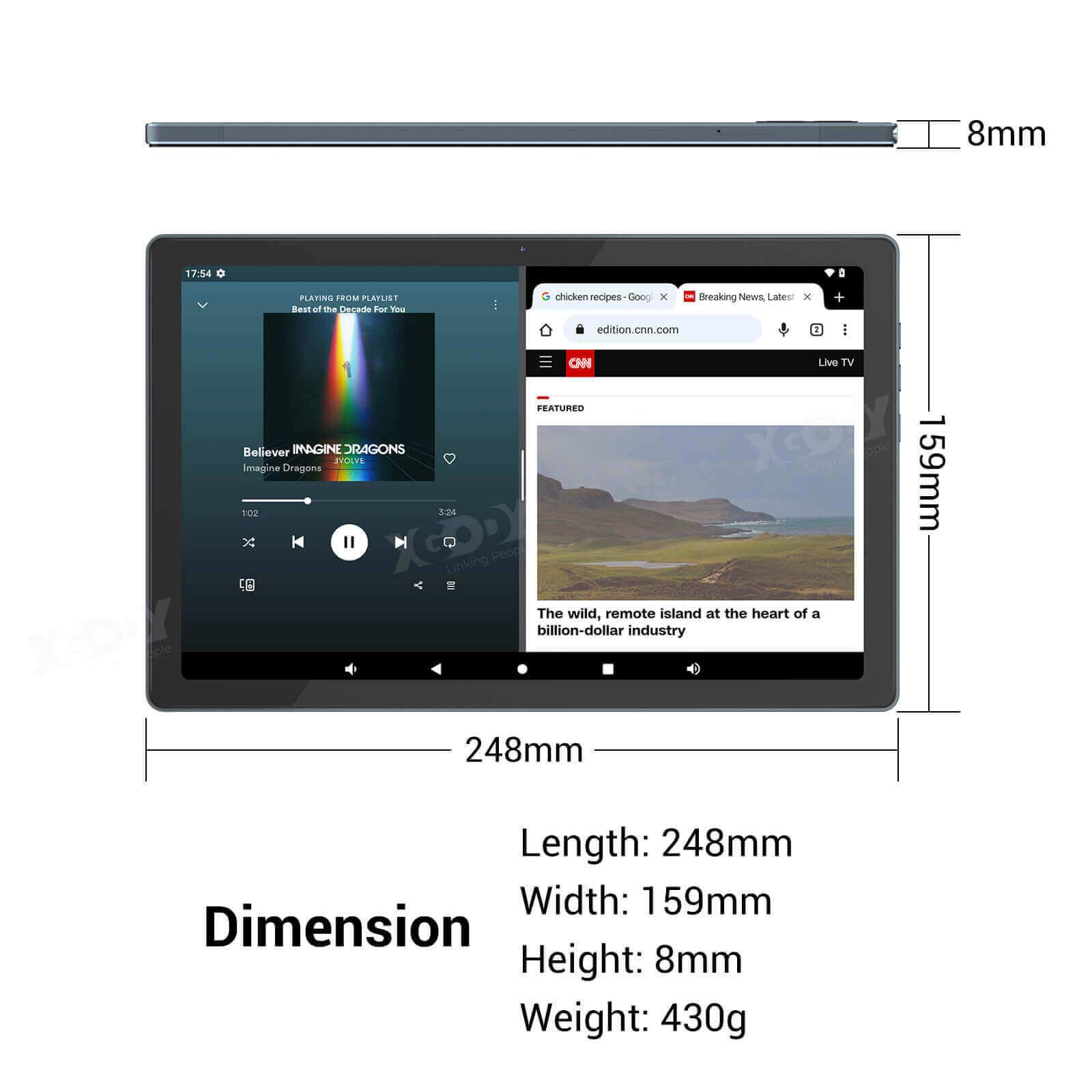 Cost-effective and Most worthwhile XGODY P70 PRO 4G Tablet With 2K Display, Android 12, 16G+512G, Split Screen, Metal Body - XGODY 