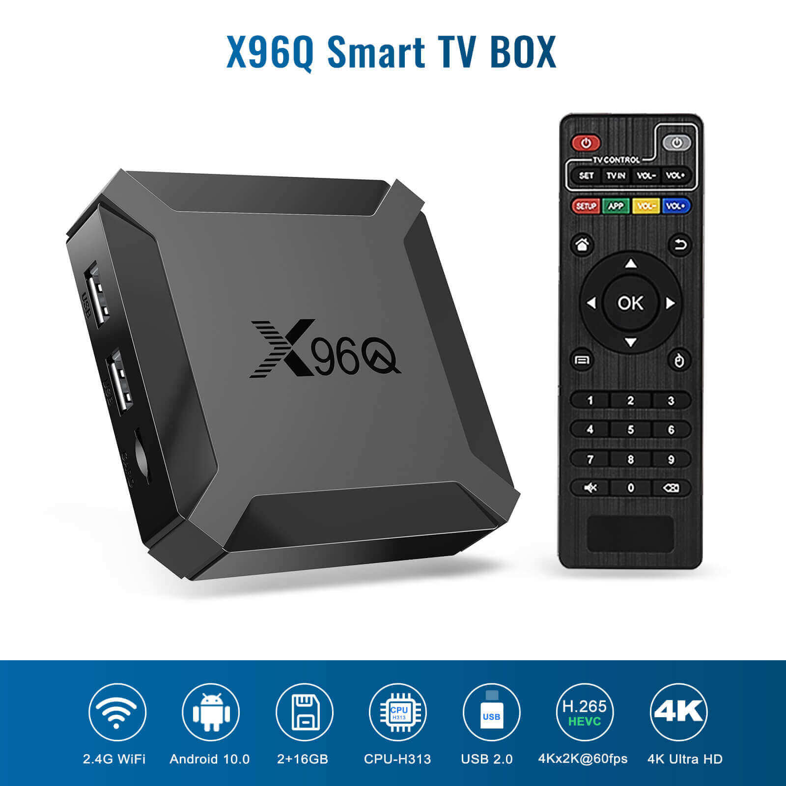 XGODY X96Q Android 10 Smart TV BOX, Supports Netflix, Hulu, Flixster, Youtube