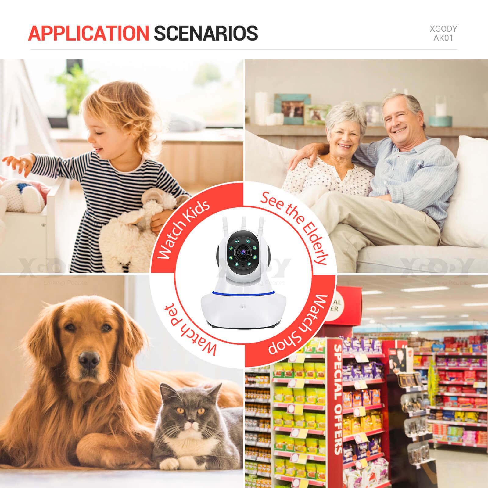 Cost-effective and Most worthwhile Smart Monitor Camera XGODY AK01 For Indoor Security Camera Systems, Pet And Baby Monitor - XGODY 