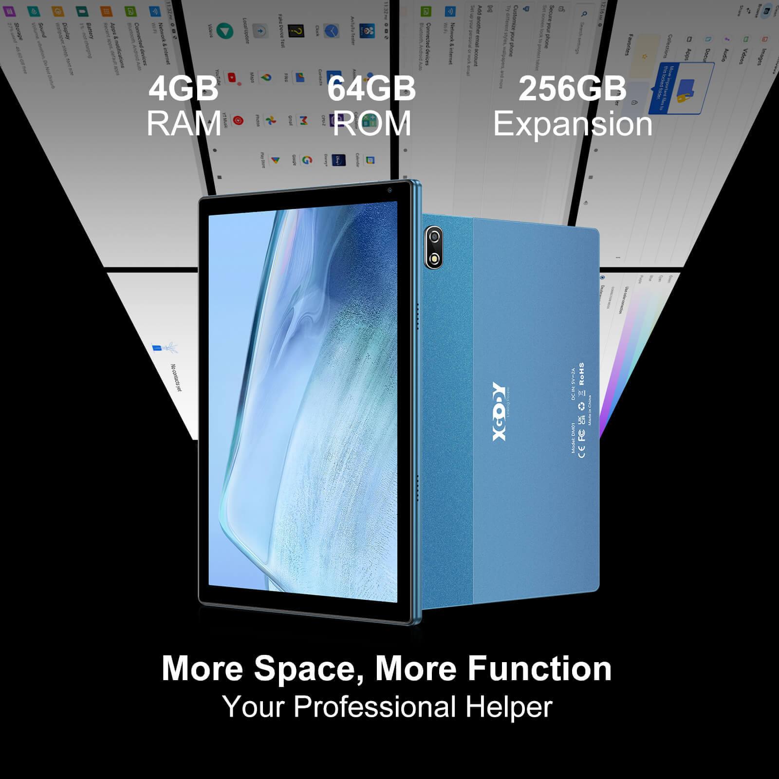 Cost-effective and Most worthwhile Top 10.4 Inch Android Tablet With Case, Keyboard Included, XGODY DM01 64GB Tablets PC  With GPS For Working, Study - XGODY 