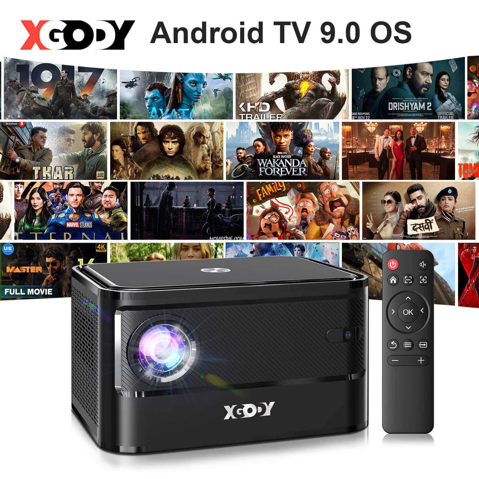 Cost-effective and Most worthwhile XGODY A40 Mini Portable Home LED Projector, Auto Focus, Native 1080P WiFi Bluetooth Projector 4k Support - XGODY 