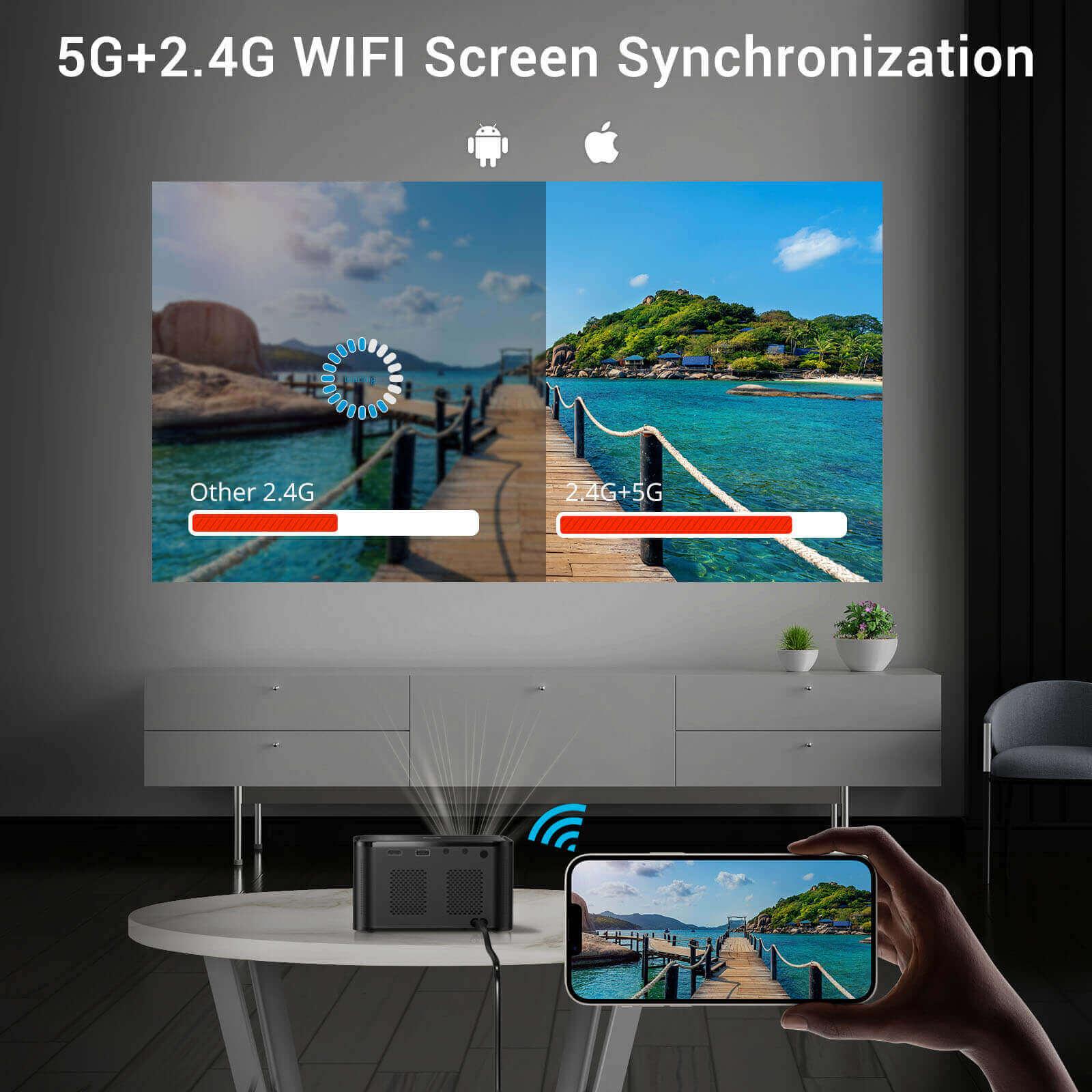 Cost-effective and Most worthwhile XGODY A40 Mini Portable Home LED Projector, Auto Focus, Native 1080P WiFi Bluetooth Projector 4k Support - XGODY 