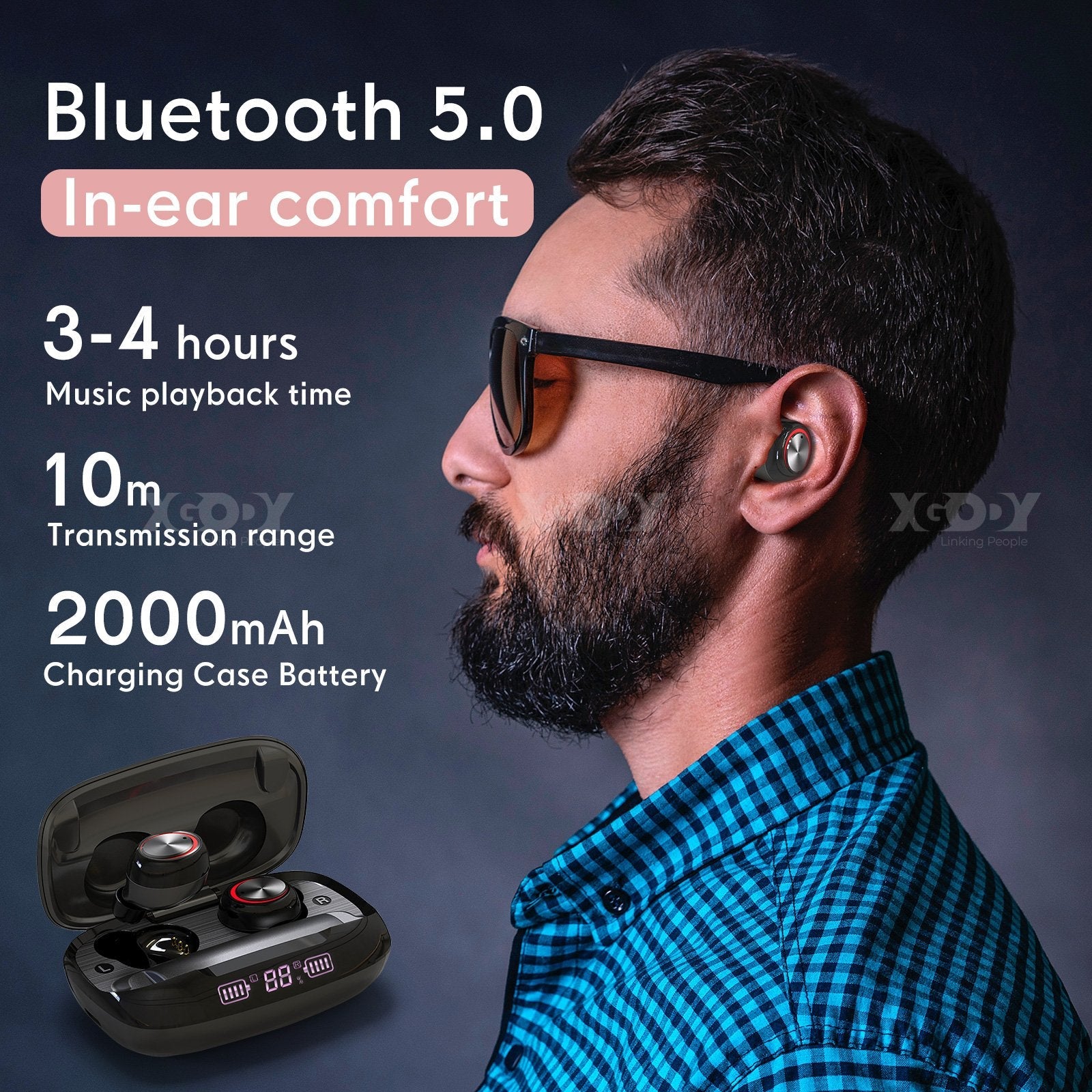 Cost-effective and Most worthwhile Xgody H02 TWS  Waterproof IPX7 Earphone - XGODY 