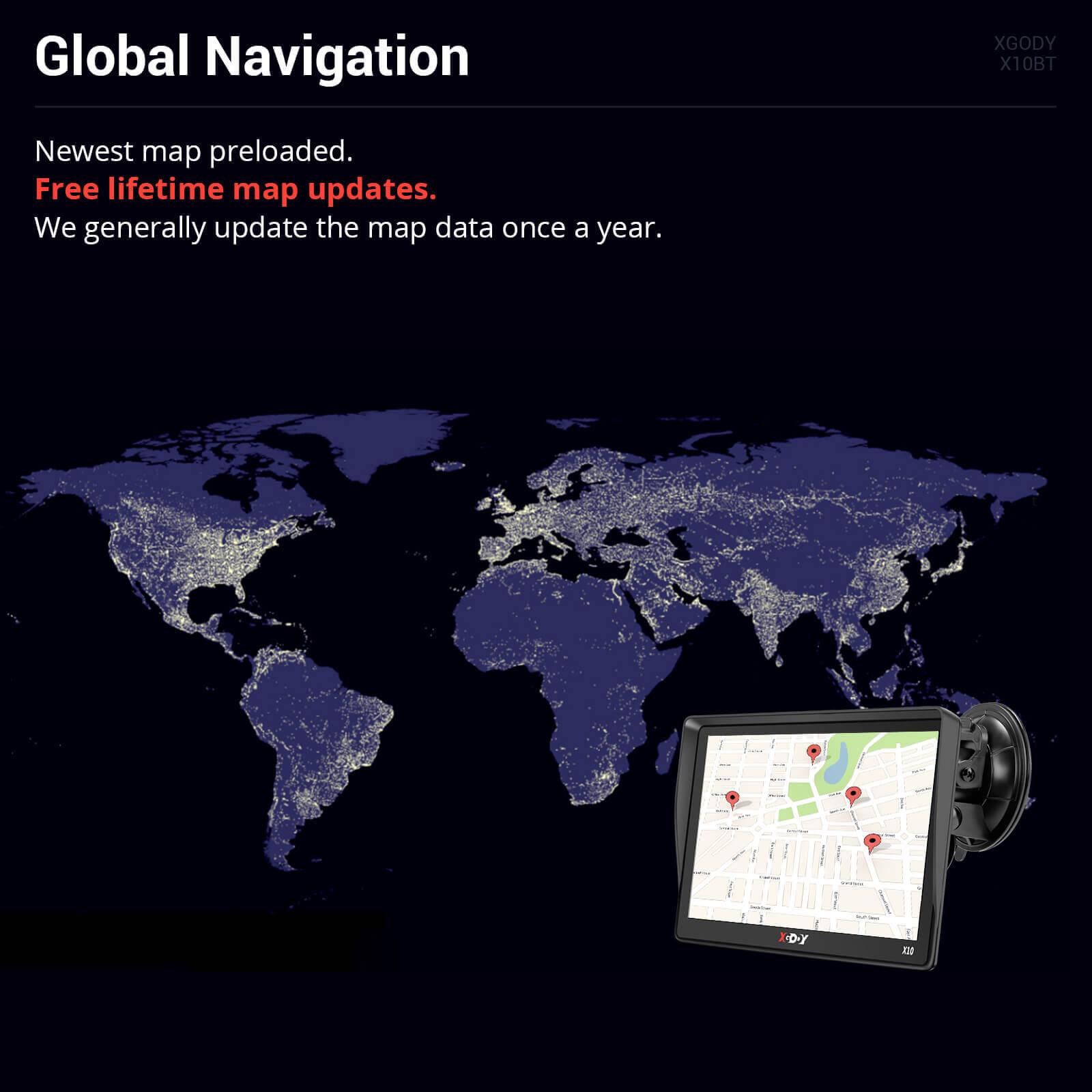 Cost-effective and Most worthwhile XGODY X10F/BT Newly Sat Navigation System, 9-inch HD Large Screen With Intelligent Voice Broadcast, Suitable For Various Vehicles - XGODY 