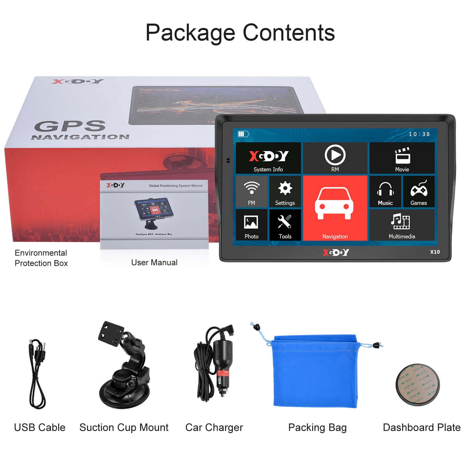Cost-effective and Most worthwhile XGODY X10F/BT Newly Sat Navigation System, 9-inch HD Large Screen With Intelligent Voice Broadcast, Suitable For Various Vehicles - XGODY 